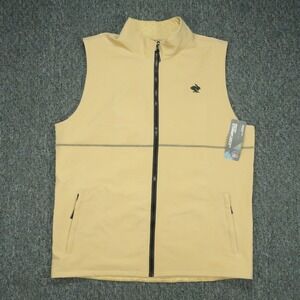 Rabbit Vest Mens XL Khaki Tan Let 'er Zip 2.0 Stretch Running Full Zip Pockets